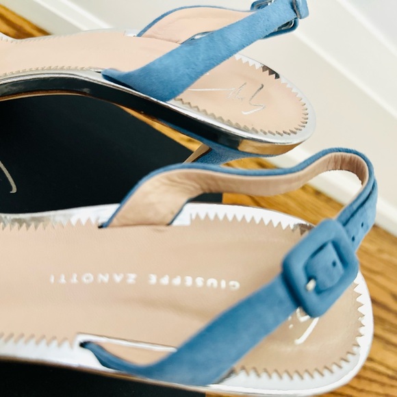 Giuseppe Zanotti sling back denim and pearl sandals - Picture 5 of 5